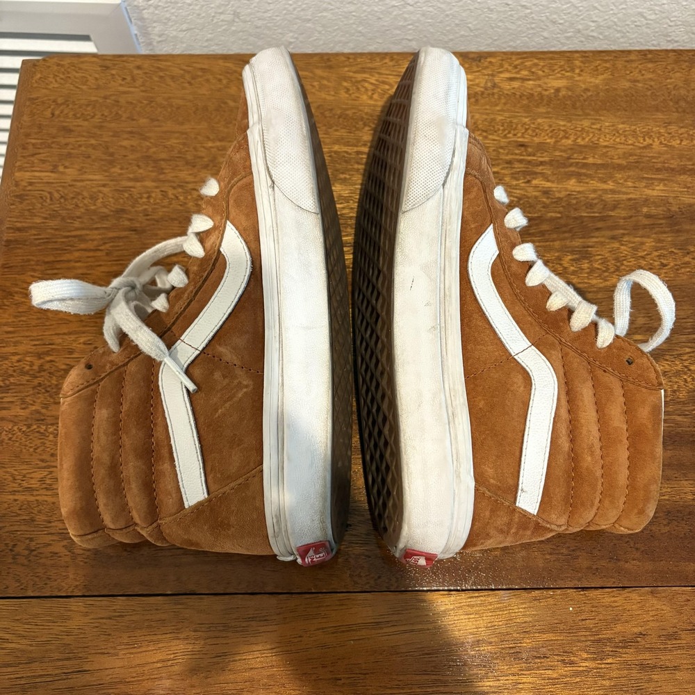 Vans Sk8-Hi Scotchgard Suede Sneakers Women 6 Camel Brown High Top Shoes Men 4.5 - Picture 9 of 11